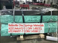 Belleville Disk Yayları Malzemeleri X22CrMoV12-1 (DIN 1.4923 ), x7CrNiAl17-7 (DIN 1.4568)